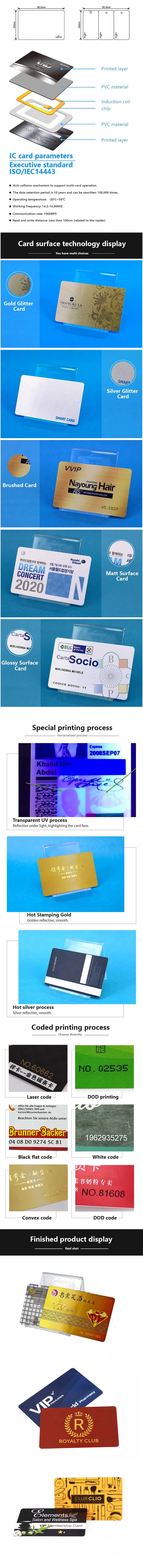 13.56MHz RFID Contactless MIFARE (R) 4K Smart Card for Access Control