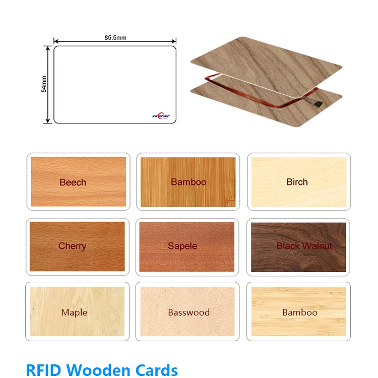 Eco-Friendly RFID Wooden Bamboo Card DESFire EV2 for Hotel