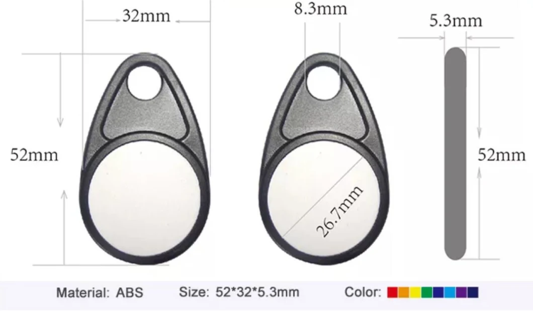 Contactless 13.56MHz Ultralight C RFID Water Drop Keyfob