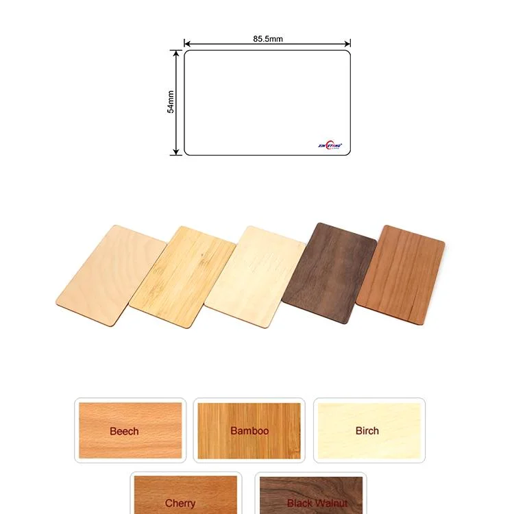 Direct Manufacturer 13.56MHz Passive Wooden RFID Card