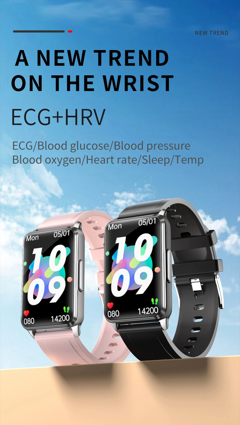 OEM ECG Hrv Blood Sugar Pressure Wrist Bracelet Smart Watch Band