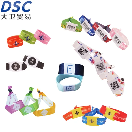 Stoffgewebtes NFC-Armband, RFID-Armbänder, maßgeschneidertes Hartplastik-Armband, RFID-Band