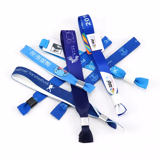 Kundenspezifisches Werbe-Mode-Event-Armband aus gewebtem Nylon mit RFID-Sublimation, elastisches Baumwoll-Sport-Textil-Polyester-Armband für Werbegeschenke